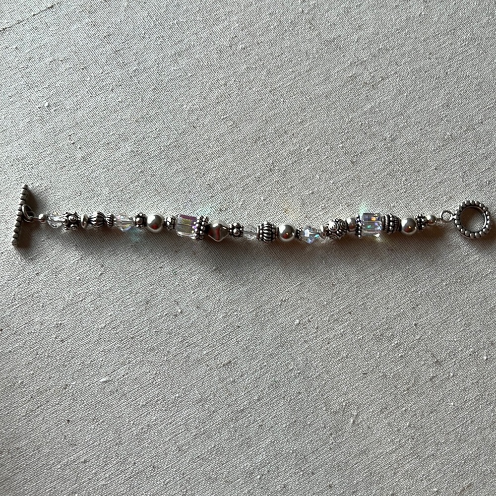 Bali Silver and Swarovski Crystal Bracelet